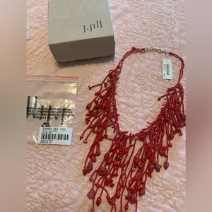 Red beaded necklace new with tags